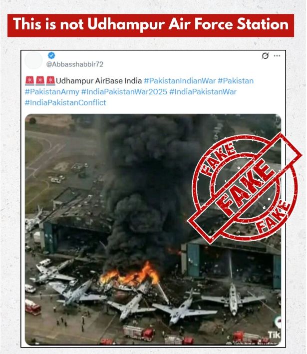 Fake photo claimed to be Udhampur Air Force Station